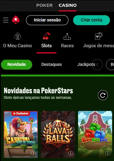 Aplicação Casino POKERSTARS PT
